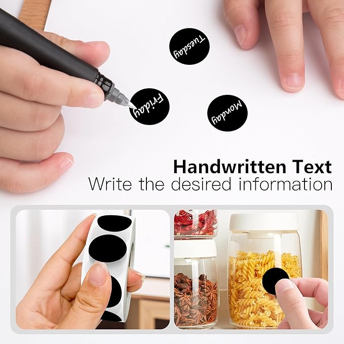 Black 1 Inch Round Color Coding Labels - Image 3