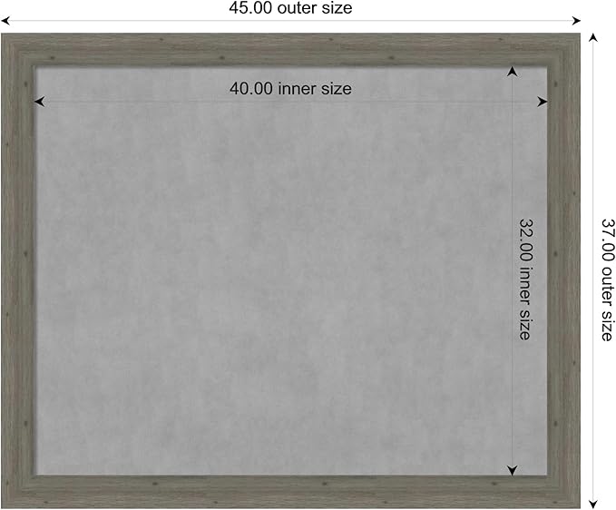 Amanti Art Grey Framed Magnetic Board 37x45 X-Large Vision Board - Image 4