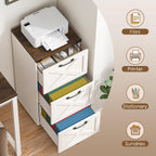 halitaa 3 drawers tall farmhouse file cabinet with on a desk or shelf