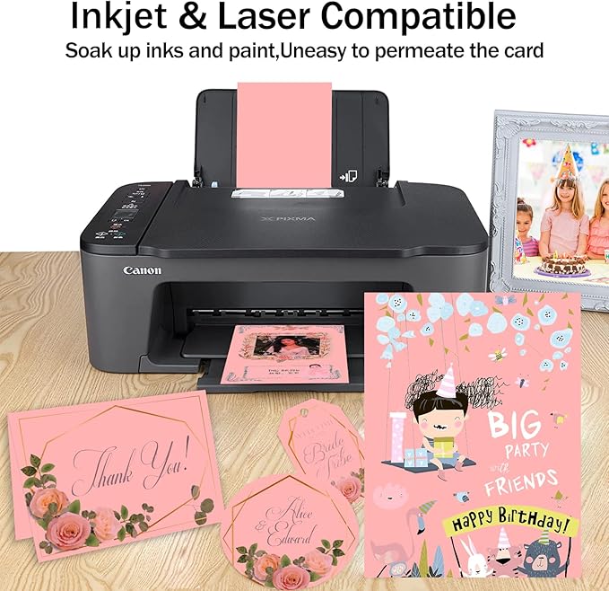50 Pack Pink Cardstock 8.5 x 11 65lb Paper, Goefun Pink Card Stock Printer Paper - Image 4