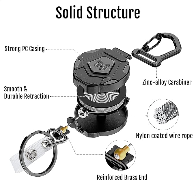 MNGARISTA 8-Pack Retractable Keychain, Heavy Duty Carabiner Badge Holder - Image 5