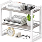 ART-GIFTREE Office Desk Shelf Organizer, Wood Desktop Bookshelf Supplies by ART-GIFTREE