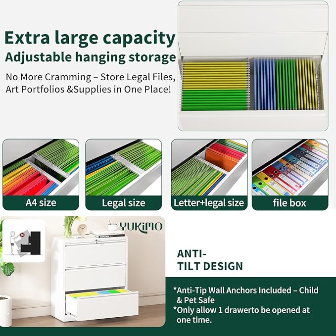 3 Drawer Lateral File Cabinet - Image 6