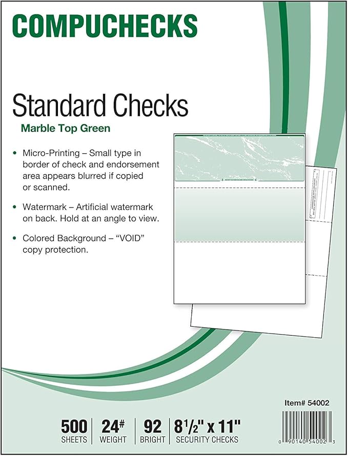 500 Blank Check Stock by Compuchecks