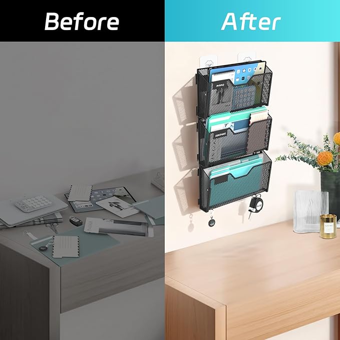 SUPEASY Magnetic File Holder, 3 Pack File Folder Organizer, Wall File Organizer - Image 6