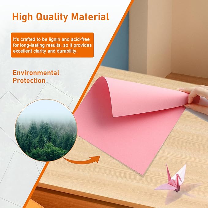 100 Sheets Candy Pink Cardstock 8.5 x 11 Craft Paper, 75lb Premium Certificate - Image 5