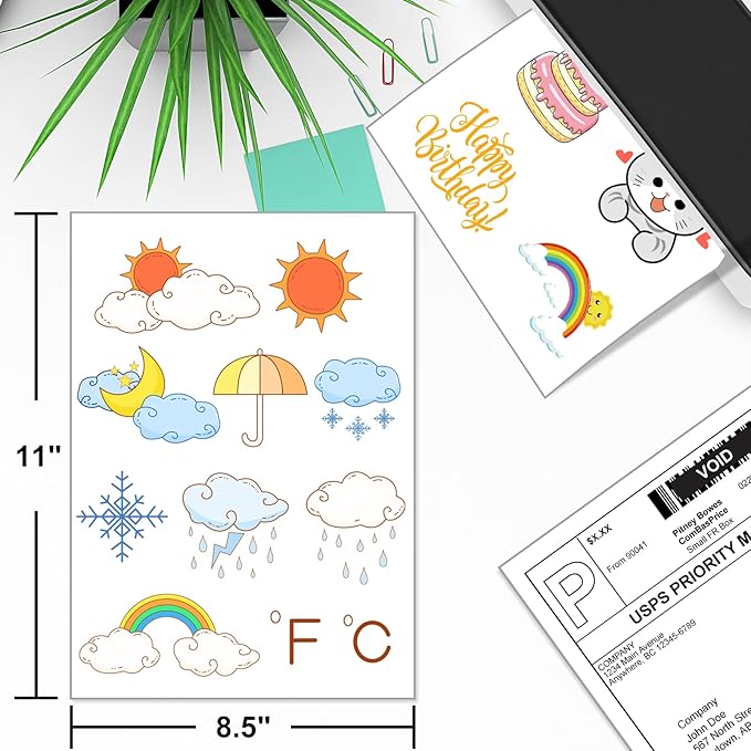 BESTEASY Sticker Paper 8.5" x 11" Full Sheet Label Stickers - Image 3