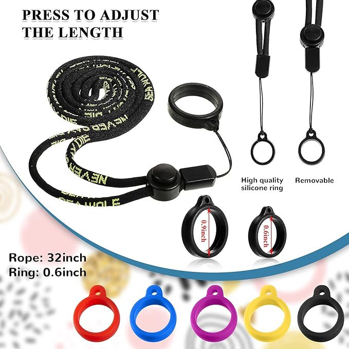 Chinco 16 Pcs Anti Lost Lanyard Set Include 2 Necklace Lanyards Safety Neck - Image 2