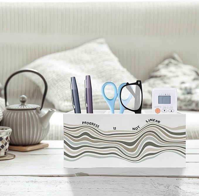 Exqcom Mental Health Pen Pencil Holder, Therapy Office Decor, Progress Is Not - Image 2