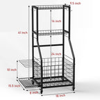 sports equipment garage organizer,garage ball storage rack for, front angle view
