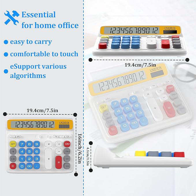 Desktop Calculator with Extra Large 5-Inch LCD Display, 12-Digit Two Way Power - Image 5