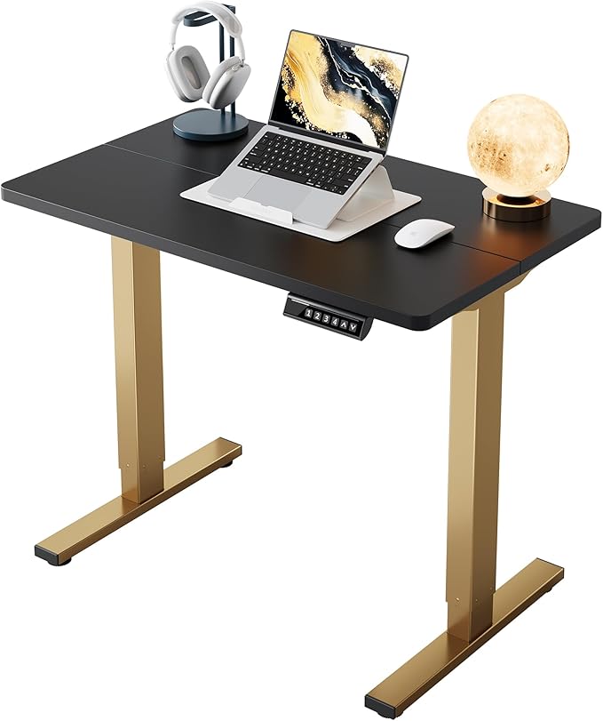 HUANUO 32" Small Electric Standing Desk Adjustable Height, 4 Memory Height by HUANUO