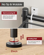 sakugi 5-tier storage rack organizer with hooks, heavy on a desk or shelf