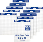 Comix Grid Sticky Easel Pad, 25 x 30 Inches Flip Chart Paper by Comix