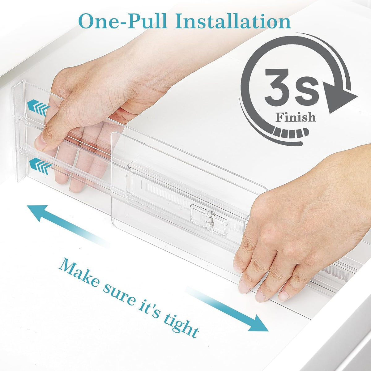 Vtopmart 5" High Drawer Dividers for Clothes 14.5"-26" Adjusta...
