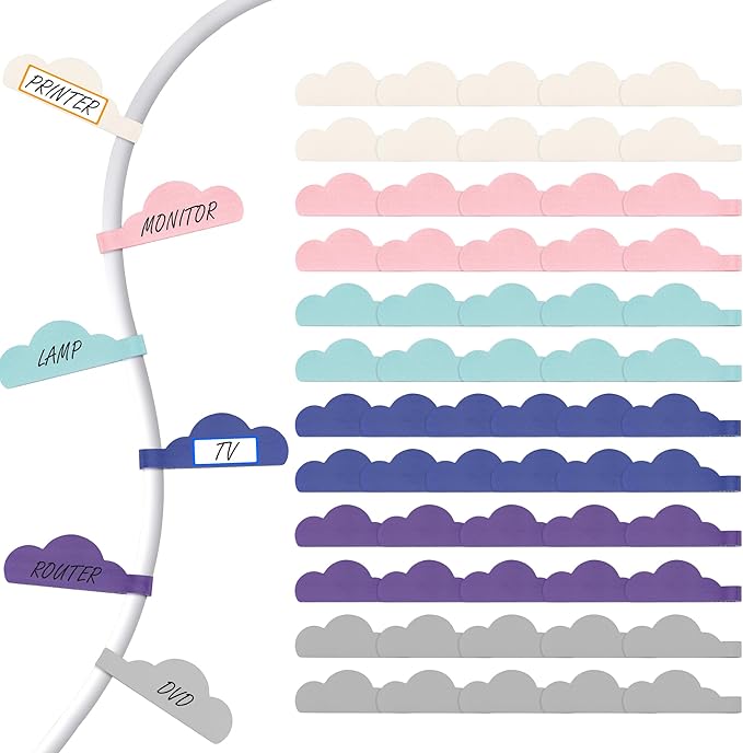 Nearockle 60Pcs Cable Labels for Organizing Wires and Identification, Upgraded by ELECTRONICSORGANIZATION