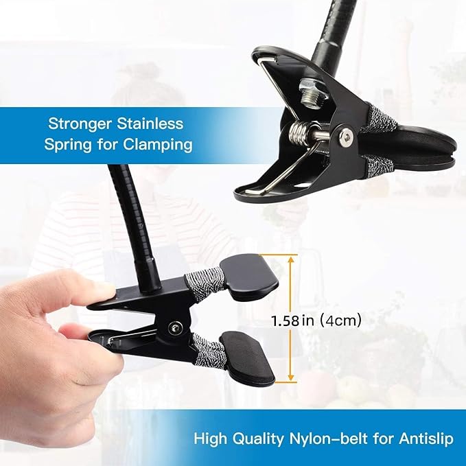 Pipishell 25 Inch Webcam Stand, Flexible Desk Mount Clamp Gooseneck Stand - Image 4