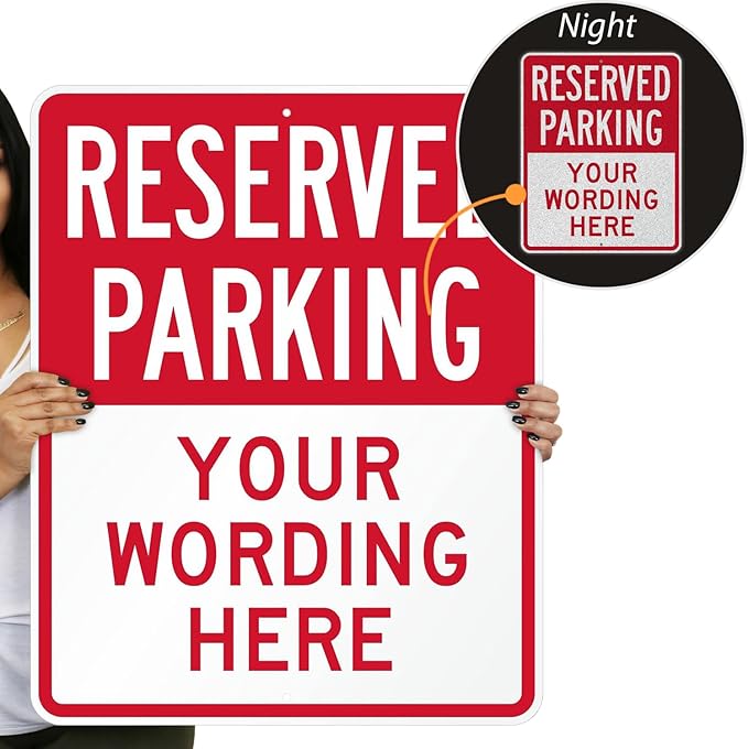 SmartSign 30 x 24 inch Custom “Reserved Parking” Metal Sign - Image 2