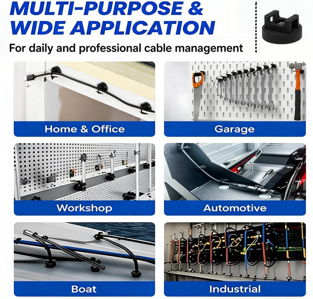 30 Pcs Magnetic Zip Tie Mounts with 300 Cable Ties Magnetic Cable Clips Magne...