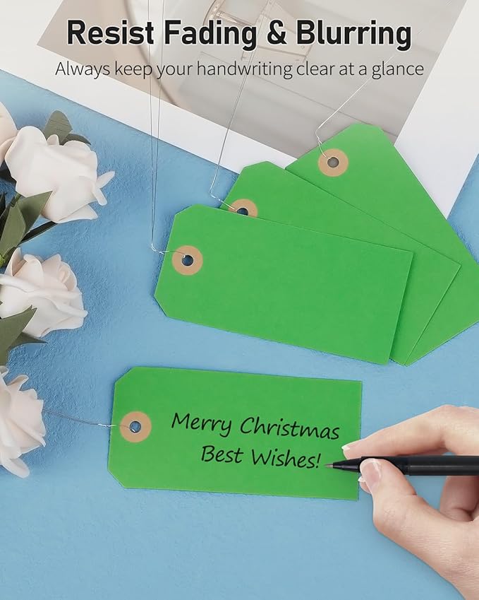 Uniclife 100 Pcs Green Blank Shipping Tags - Image 5