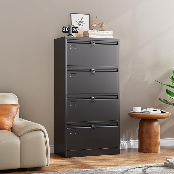 SUXXAN 4 Drawer File Cabinet, Lateral Filing Cabinet - Image 9