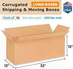 Long Shipping & Moving Boxes 32x12x12 inches - Image 2