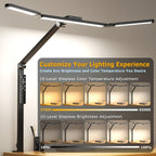 airlonv led desk lamp with clamp, architect desk showing dimensions