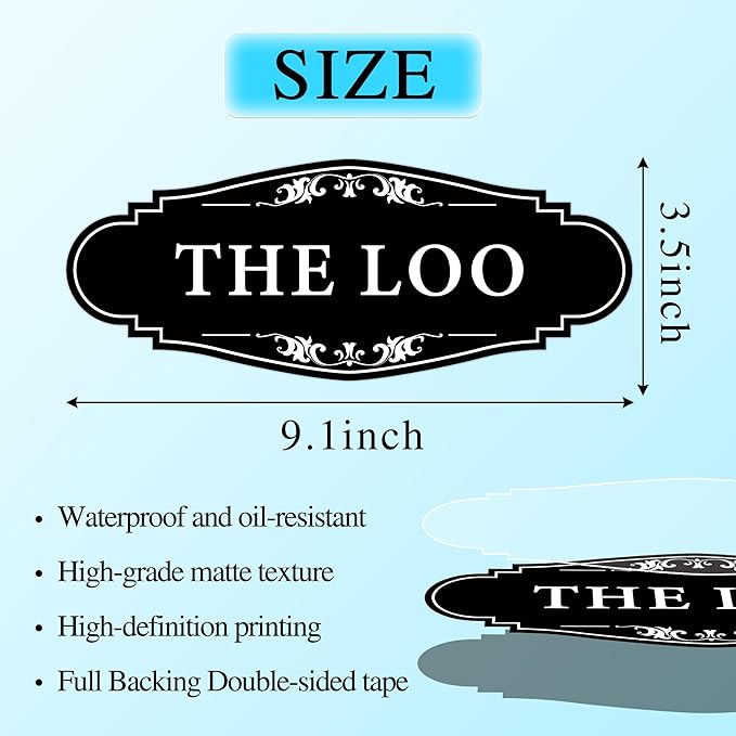 The Loo Sign for Bathroom Decoration, Self-adhesive Funny Bathroom&Restroom - Image 2