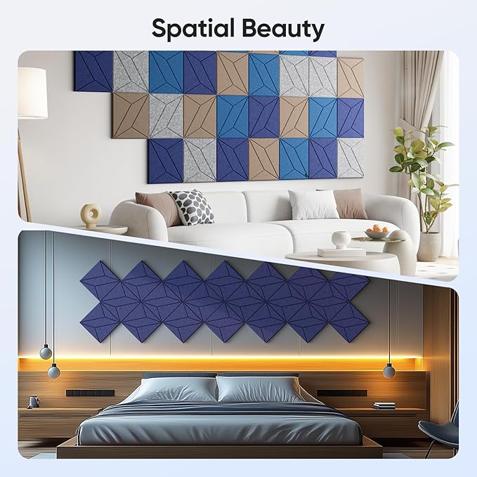 UNECHO 12 Pack 12" X 12" X 0.4" Acoustic Panels - Image 5