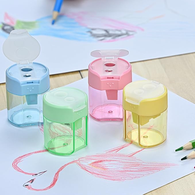 Small Pencil Sharpener for Kids, BOPART 24pcs Colored Pencil Sharpeners Manual - Image 6