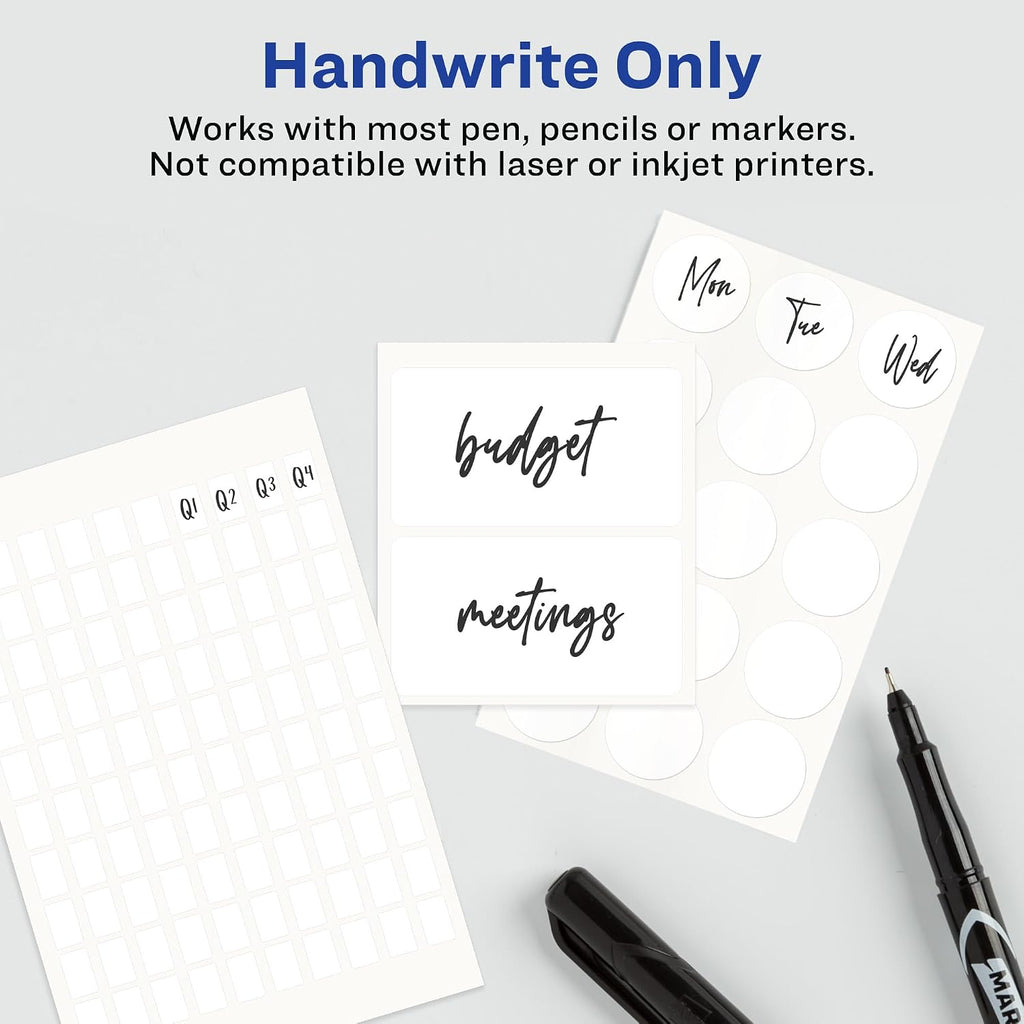 Avery File Folder Labels, 5/8" x 2-3/4", White, Non-Printable, 156 Blank Labels Total (6141)