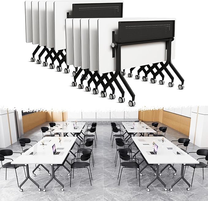 Goakwwuz Conference Room Table, Folding Conference Tables, Thicken Grey Tabletop by Goakwwuz