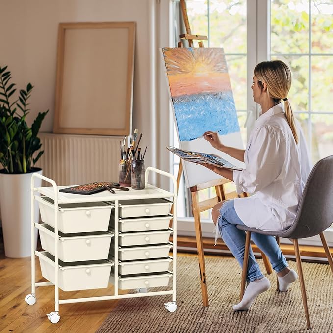 GOFLAME 9-Drawer Rolling Storage Cart, Mobile Utility Cart - Image 7