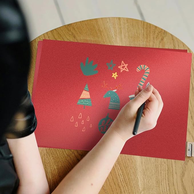 Red Shimmer Cardstock 8.5 x 11 Paper, Goefun 24 Sheets 80lb Red Card Stock - Image 6