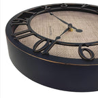 Presentime & Co 10" Farmhouse Series Wall Clock, Cottage Style, Faux Burlap - Image 4