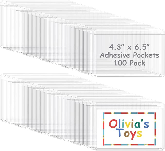 Jeyiour 100 Pcs Label Holders Adhesive Nameplate Pockets Storage Bin Labels by Jeyiour