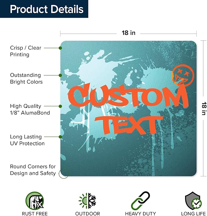 Custom Sign, Custom Street Sign, 11 Font Colors, 13 Font Styles, 4 Hole Options - Image 6