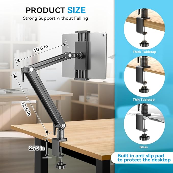 Jakeko Adjustable Tablet Mount for Desk - Image 3