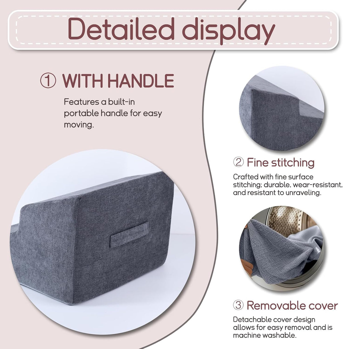 Foot Rest for Under Desk at Work, Ergonomic 2-Height Sponge Foot Stool for Of...
