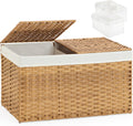 setvson storage basket with lid rattan woven storage, main product view