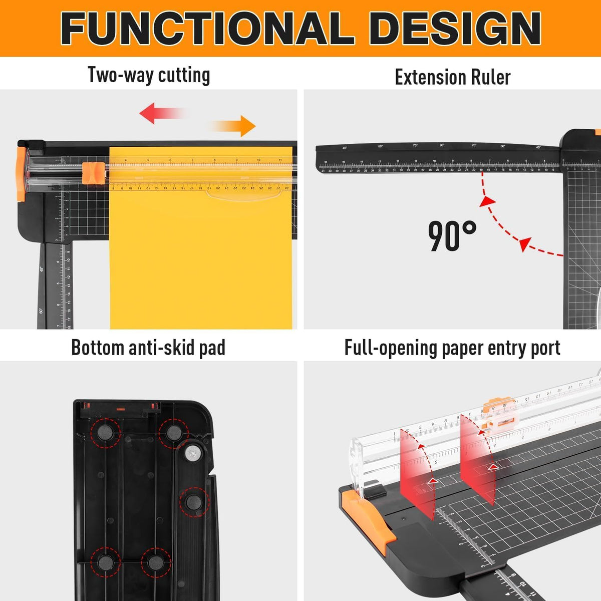 Paper Cutter 18 Inch, Portable Paper Trimmer with 5 Replacement Blades