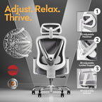 holludle ergonomic mesh office chair, v back desk, side view