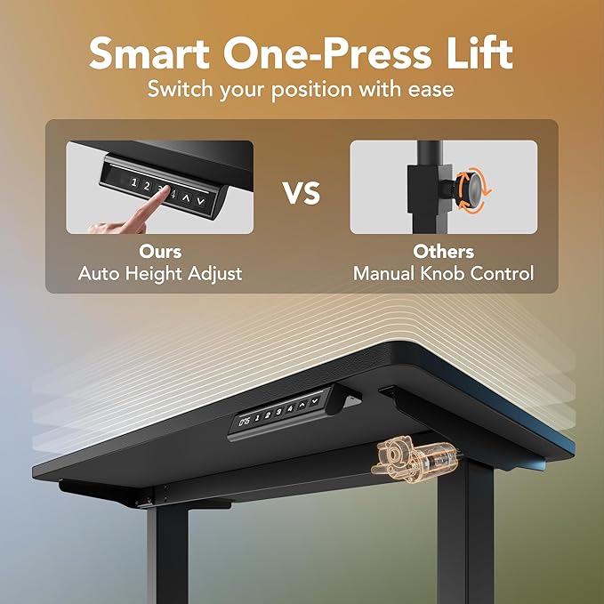HUANUO 55 x 28 inch Electric Standing Desk Adjustable Height, 4 Memory Height - Image 6