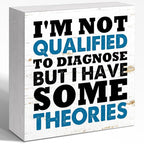 WUZYOU I'm Not Qualified To Diagnose Wood Block Sign Desk Decor, Inspirational by WUZYOU
