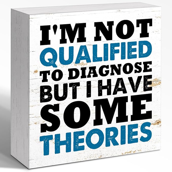WUZYOU I'm Not Qualified To Diagnose Wood Block Sign Desk Decor, Inspirational by WUZYOU