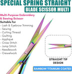 Cross Edge Spring Scissors 5 Inch straight Stainless Steel Precision Eyebrow & - Image 3