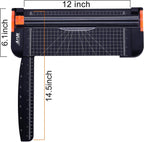 ArtAt A4 Paper Cutter 12 inch Black Paper Trimmer with Sliding Safety Blade | Precision cutting with side ruler for scrapbooks, cardstock, DIY craft, photos, coupon, labels, classroom craft projects
