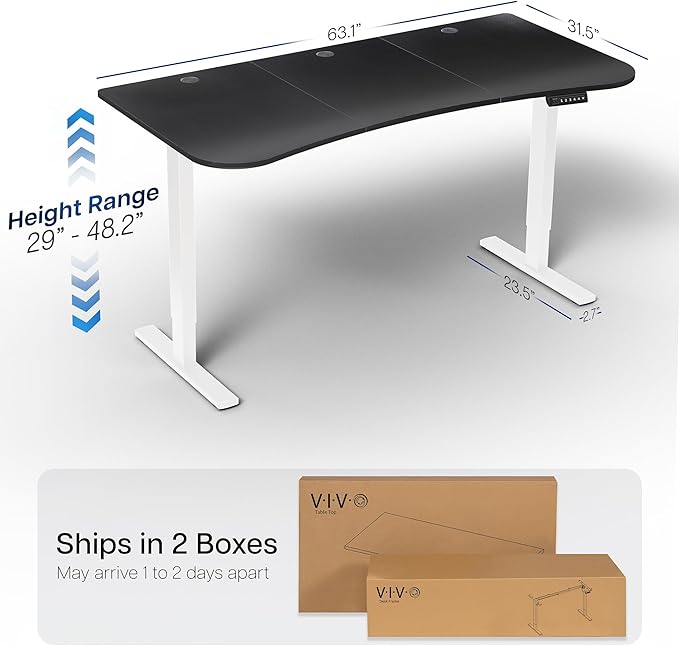 VIVO Electric 63 x 32 in Standing Desk, Memory Height Adjustment, 1B Series - Image 3