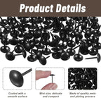 100 Pcs Black Thumb Tacks for Wall, Flat Thumb Tacks for Upholstery and Carpet - Image 3