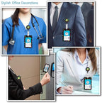 ID Badge Holder with Lanyard, Cute Badge Reel Badge Clip Retractable, Lanyards - Image 3